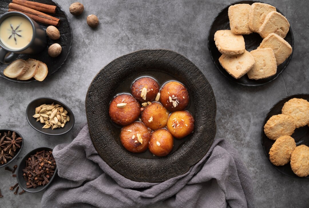 Crispy Omani Luqaimat sweet dumplings with syrup